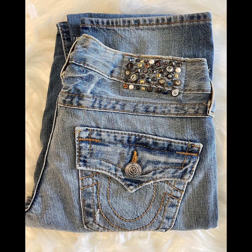 embellished pockets bootcut jeans ✨